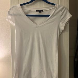 Basic v neck white top size small never worn